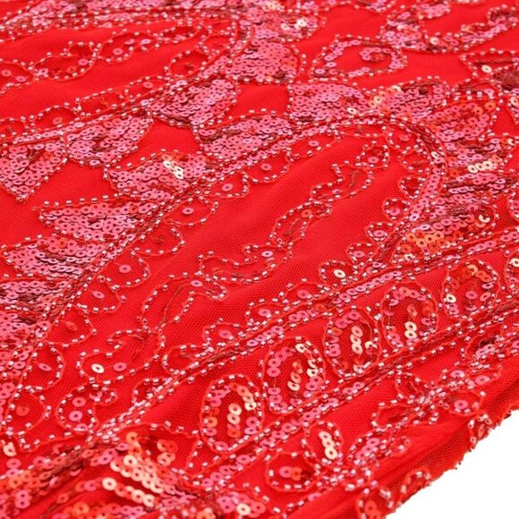 Women's 1920s Sequin Flapper Gatsby Cocktail Dress Set Satin Accessories - Picture 4 of 6